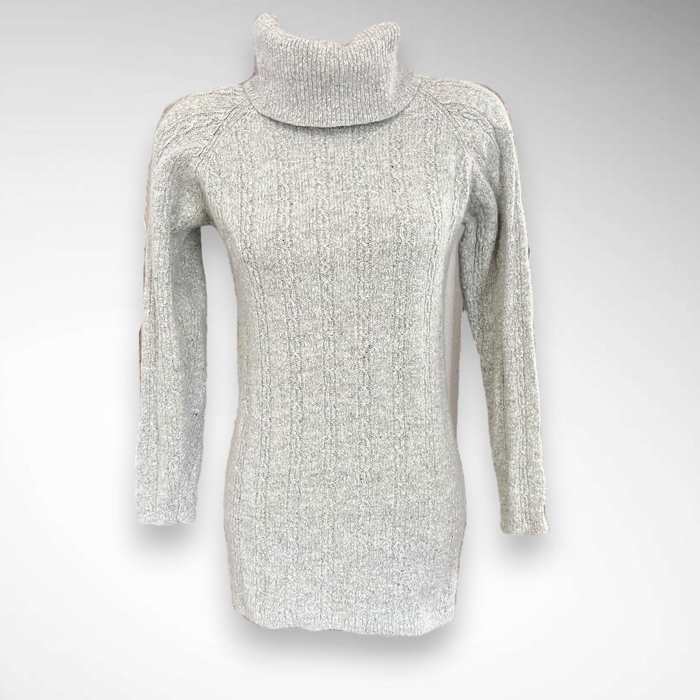 WORTHINGTON Vintage Gray Silk Angora Lambswool‎ Blend Turtleneck Sweater | EUC
